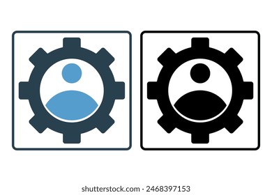 Icono de Configuraciones de usuario. icono relacionado con la configuración y configuración. adecuado para Sitio web, App, interfaces de usuario, imprimible, etc. estilo de icono sólido. diseño de Vector simple editable