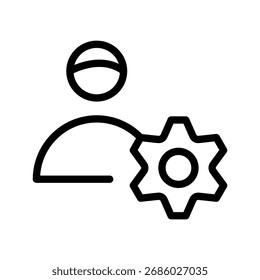 Configurações do usuário Line Icon Profile with Gear, Gerenciamento de contas