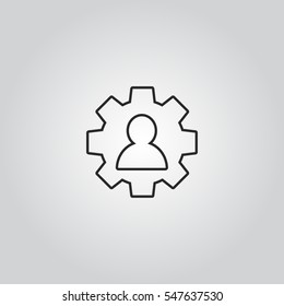 user settings outline icon vector sign symbol illustration, can be used for web and mobile desgn