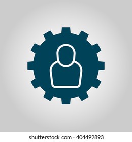 User settings sign icon on grey background.