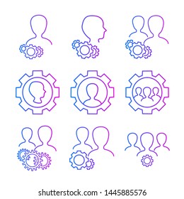 user settings vector icons collection