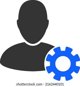 User settings vector illustration. Flat illustration iconic design of user settings, isolated on a white background.