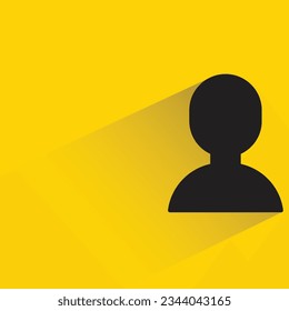 user with shadow on yellow background