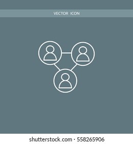 user share connection outline icon illustration, can be used for web and mobile design.