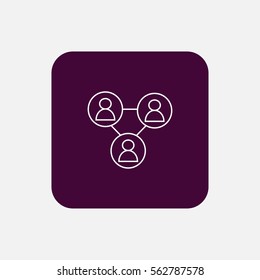 user share connection outline icon illustration, can be used for web and mobile design.