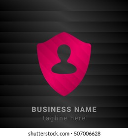 User Shield Pink and black silk fashion premium icon / Logo