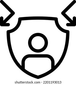 user shield Vector illustration on a transparent background.Premium quality symbols.Thin line vector icon for concept and graphic design.