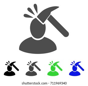 User Shock icon. Vector illustration style is a flat iconic user shock symbol with black, gray, green, blue color variants. Designed for web and software interfaces.