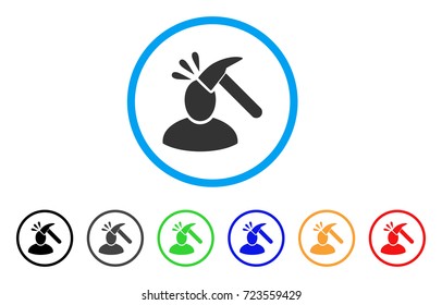 User Shock rounded icon. Style is a flat user shock gray symbol inside light blue circle with black, gray, green, blue, red, orange versions. Vector designed for web and software interfaces.