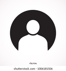 User Sign Icon. Person Symbol. Human Avatar. Round Button. Vector