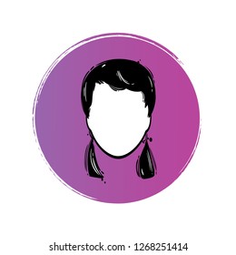 User sign icon. Person symbol. Flat style. Avatar girls. Vector illustration