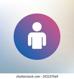 User sign icon. Person symbol. Human avatar. Icon on blurred background. Vector
