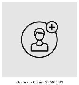 User sign icon in trendy flat style isolated on grey background, modern symbol vector illustration for web