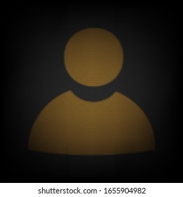 User sign illustration. Icon as grid of small orange light bulb in darkness. Illustration.
