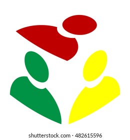 User sign illustration. Isometric style of red, green and yellow icon.