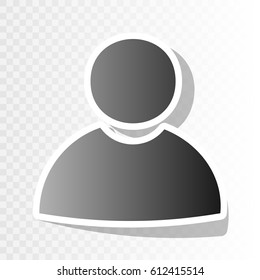 User sign illustration. Vector. Blackish icon on transparent background with transition.
