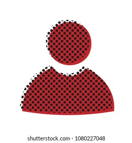 User sign illustration. Vector. Brown icon with shifted black circle pattern as duplicate at white background. Isolated.