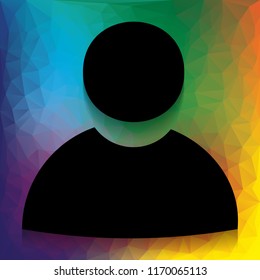 User sign illustration. Vector. Flat style black icon on white.