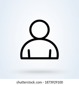 Icono o logotipo de la línea de firma del usuario. Concepto de perfil de usuario. avatar man o ilustración lineal del vector Businessman.