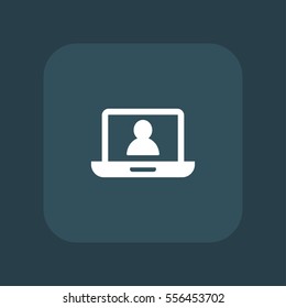 user sign on laptop icon vector, can be used for web and mobile design.