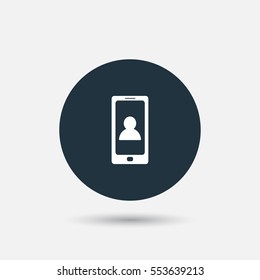 user sign on mobile phone display icon vector, can be used for web and mobile design