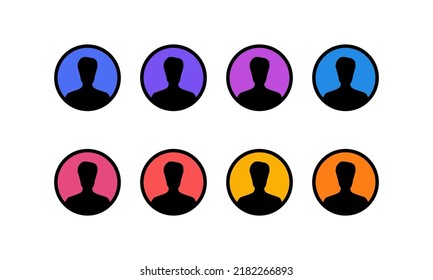 User, Silhouette head, avatar face, person icon people. set profile. Vector illustration set