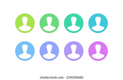 Benutzer, Silhouette Kopf, Avatar Gesicht, Person Symbol Menschen. Profil festlegen. Vektorgrafik-Farbsatz für Portrait-Kreise