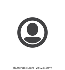 User silhouette inside circle vector icon. filled flat sign for mobile concept and web design. User Profile glyph icon. Personal account symbol, logo illustration. Vector graphics