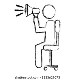 user silhouette with megaphone sound