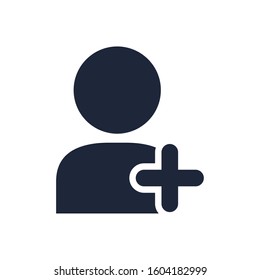 user silhouette with pluss symbol vector illustration design