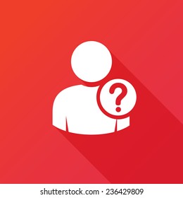 User silhouette with question mark - vector icon