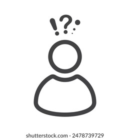 User silhouette with question mark - vector icon. Faq.