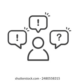 User silhouette with question mark - vector icon. FAQ.