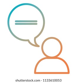 user silhouette with speech bubble