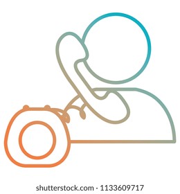 user silhouette with telephone