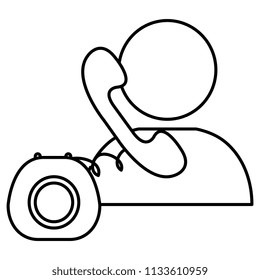 user silhouette with telephone