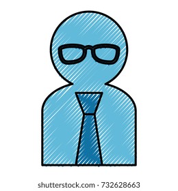 user silhouette with tie avatar