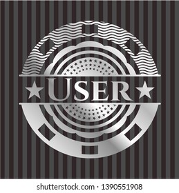 User silvery badge. Vector Illustration. Mosaic.