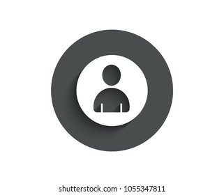 User simple icon. Profile Avatar sign. Person silhouette symbol. Circle flat button with shadow. Vector