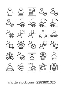 user simple line web icon pack vector illustration