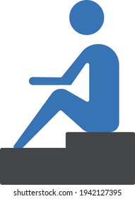 icono de color de glifo de sentada de usuario