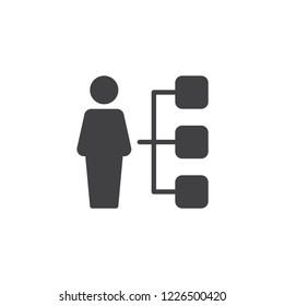 User skills vector icon. filled flat sign for mobile concept and web design. Person tasks solid icon. Symbol, logo illustration. Pixel perfect vector graphics - Powered by Shutterstock - Get 15% off with code: PIKWIZARD15