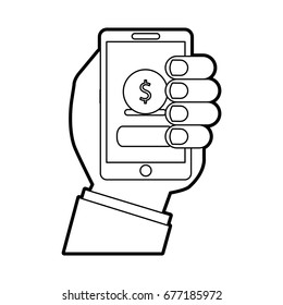 user smartphone with banking app