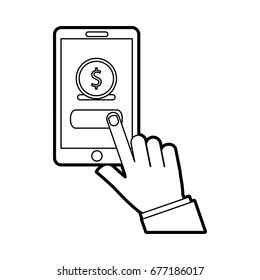 user smartphone with banking app