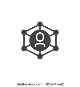 User social network vector icon. filled flat sign for mobile concept and web design. Business communication simple solid icon. Symbol, logo illustration. Pixel perfect vector graphics