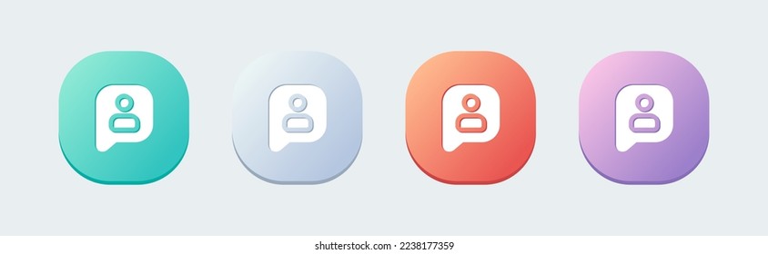 User solid icon in flat design style. Avatar signs vector illustration.