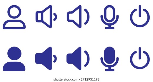Icono de altavoz de usuario icono de micrófono de usuario icono de altavoz