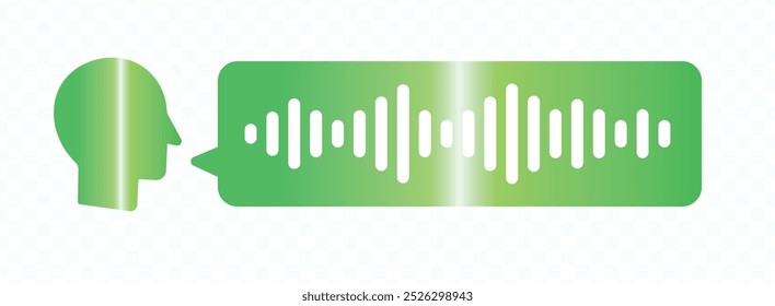 User speaking in a voice audio message vector icon