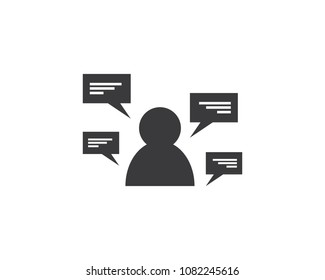 User and speech bubble logo business template