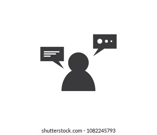User and speech bubble logo business template